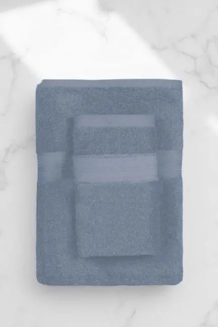 2 Parça Battal Lüks Premium Banyo Spa Havlu Takımı 90x170 Cm İndigo