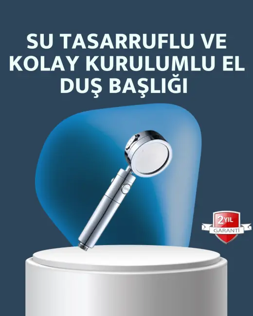 Yüksek Basınçlı 3 Fonksiyonlu Duş Başlığı