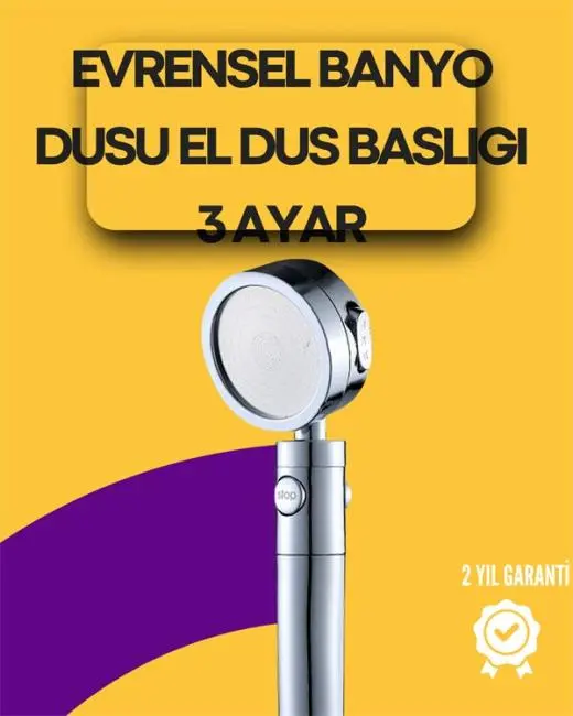 Sağlam Metal Hortum Bağlantılı 360° Hareketli Duş Başlığı