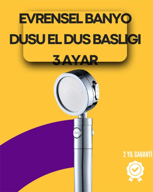 Sağlam Metal Hortum Bağlantılı 360° Hareketli Duş Başlığı