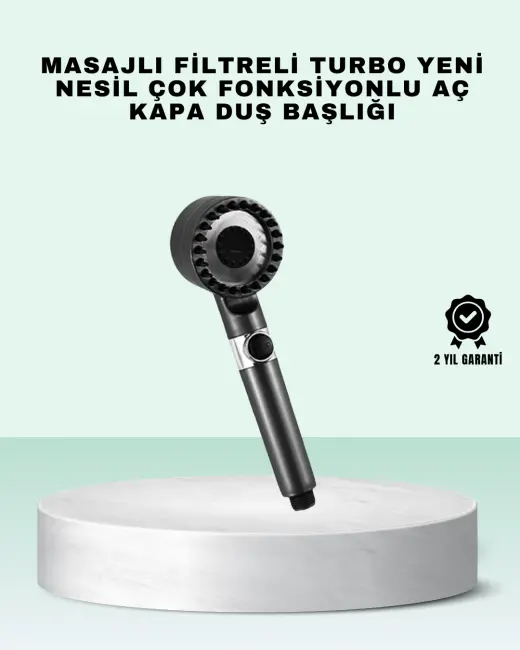Aç Kapa Tuşlu Filtreli Duş Başlığı Yeni Nesil Tasarım