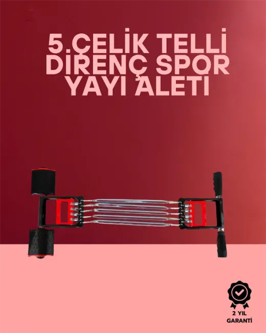 Ayarlanabilir Elastik Yaylı Ergonomik Tasarımlı Kas Güçlendirme Seti