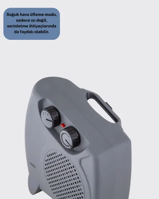 Fanlı Oda Isıtıcısı Termostat Kontrollü Soğuk Hava Üfleme Modu