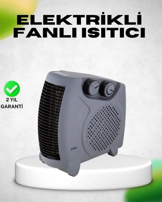 Fanlı Elektrikli Isıtıcı Termostatlı Güvenli Yanmaz Plastik Gövde