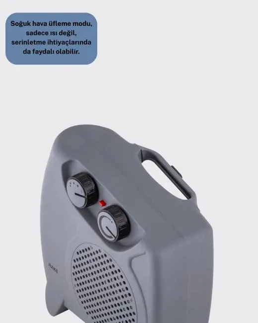 Fanlı Elektrikli Isıtıcı Termostatlı Güvenli Yanmaz Plastik Gövde