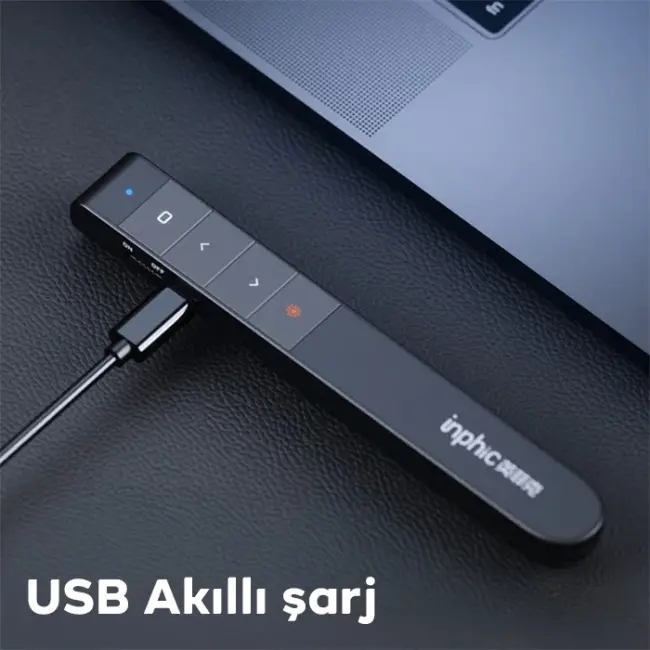 İNPHİC PL1 Projeksiyon Multimedya Sunum Şarjlı Kırmızı Lazerli Uzaktan Kumanda-(5775)