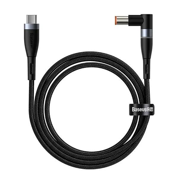 Baseus Zinc Manyetik Type-C to DC Round (79x55mm) Lenovo Laptop Şarj Kablosu 100W 2m-(5775)