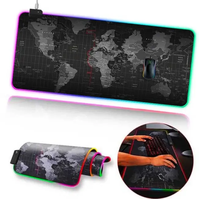 ALLY Dünya Desenli RGB Led Işıklı Oyuncu Mouse Pad 300*800*4MM-(5775)