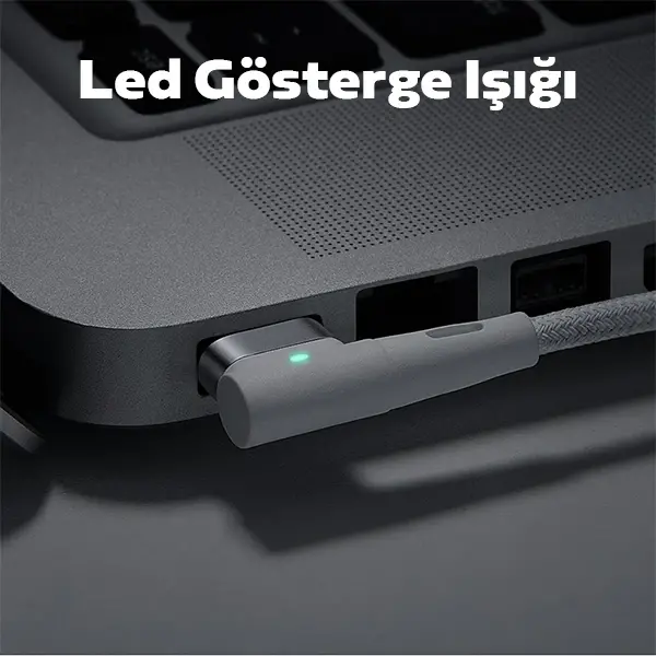 Baseus Zinc Manyetik L Uçlu 60W Macbook Hızlı Şarj Güç Kablosu 2m-(5775)