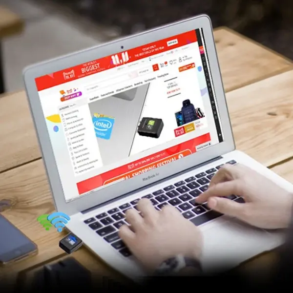 ALLY Çift Bant 600 Mbps 2.4 GHz +5 GHz USB Kablosuz Wifi Adaptör-(5775)