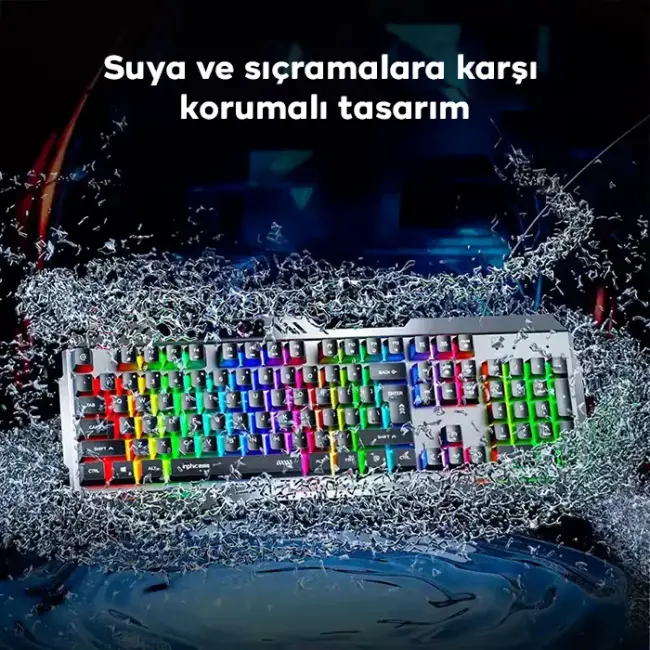 Inphic K2 USB Kablolu Oyun Klavyesi 104-Key Sessiz Oyun Klavyesi Bilgisayar Laptop için Cep telefonu yerleştirme alanı-(5775)