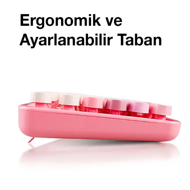 ALLY Mofi SWEET 2.4G Retro Kablosuz Q Klavye Oyuncu Klavye ve Mouse Seti-(5775)