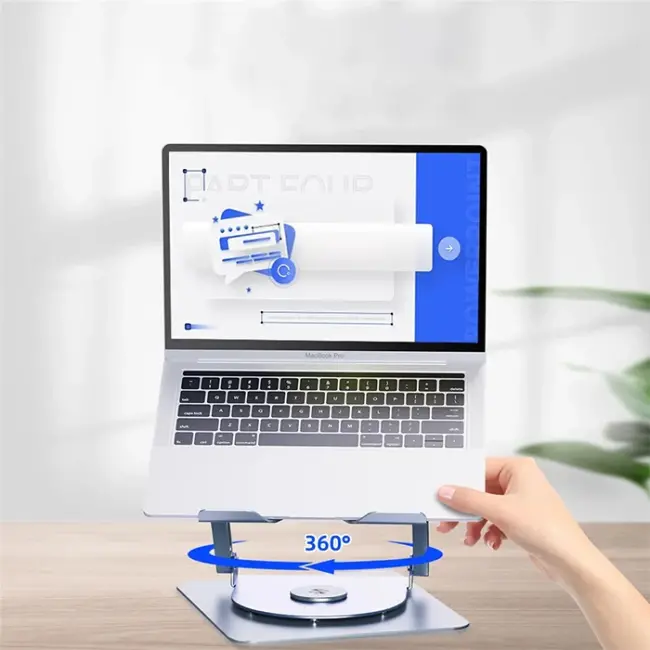 ALLY T619G 360° Dönebilen Alüminyum Alaşım Soğutucu Masaüstü Laptop Standı-(5775)