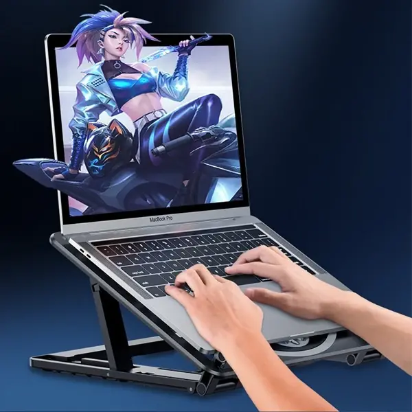 ALLY Ayarlanabilir Taban Çift Fanlı Tablet ve Laptop Soğutucu Stand-(5775)