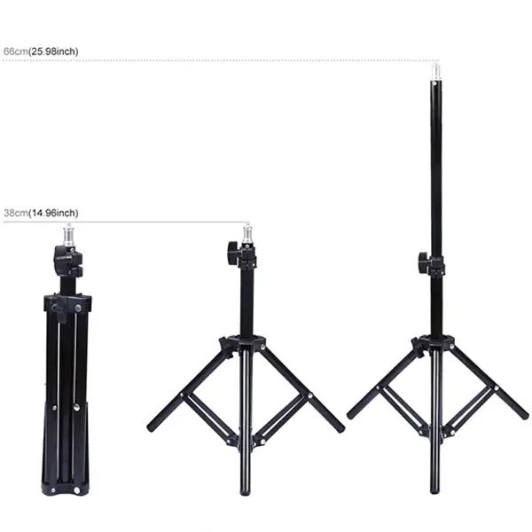 PULUZ 70CM Çift Telefon tutucu 6.2CM Led Işık Stand YoutuberCanlı Yayın Selfie TikTok Makeup-(5775)