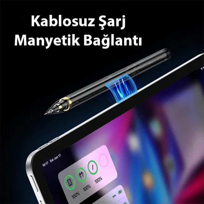 Dux Ducis SP-04 Manyetik Şarjlı Stylus Pen iPad Tablet Dokunmatik Kalem Transparent-(5775)