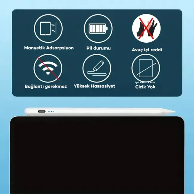 Ally K-2259 Apple iPad 2018 sonrası içinTablet Dokunmatik Kalem-(5775)