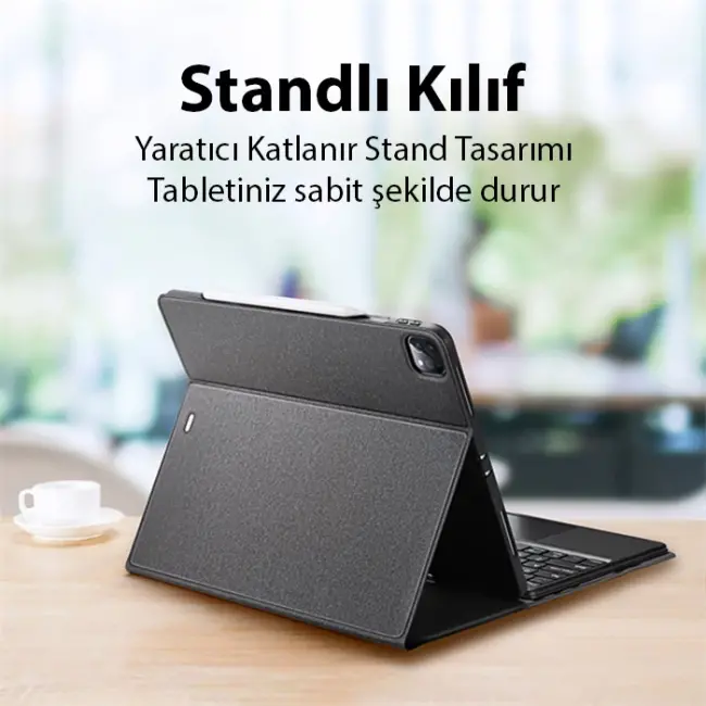 Dux Ducis iPad Pro 12.9 (2020/2021/2022) TK Series Kablosuz Bluetooth Klavye Touchpad Kılıf-(5775)
