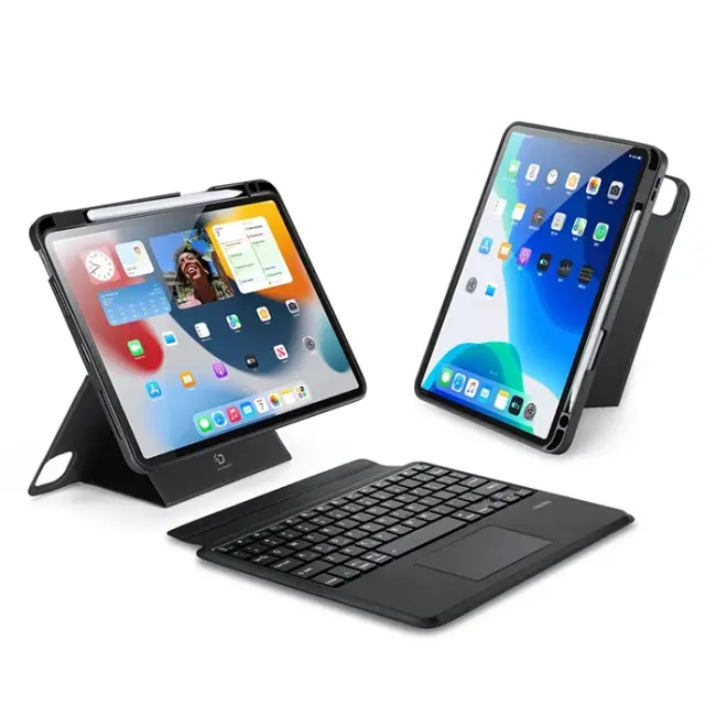 Dux Ducis iPad Pro 12.9 DK Series Kablosuz Bluetooth Klavye Touchpad Kılıf-(5775)