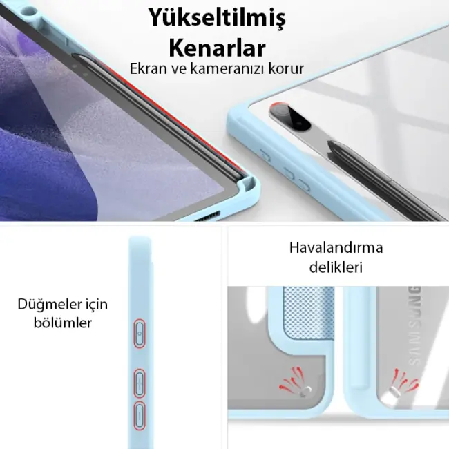 Dux Ducis SM Galaxy Tab S8 Plus(X800-X806) S7 FE (T730-T736B) S7 Plus(T970-T976B) Kılıf Toby Series-(5775)