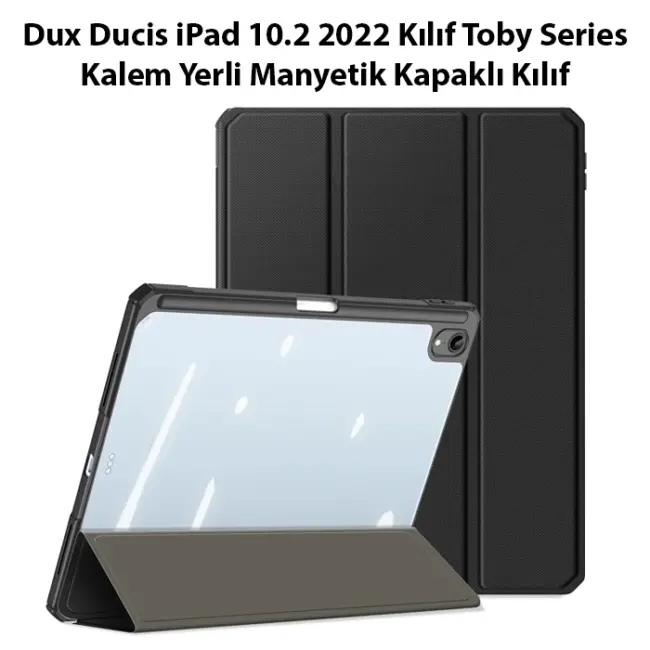 Dux Ducis iPad 10.2 2022 Kılıf Toby Series Kalem Yerli Manyetik Kapaklı Kılıf-(5775)