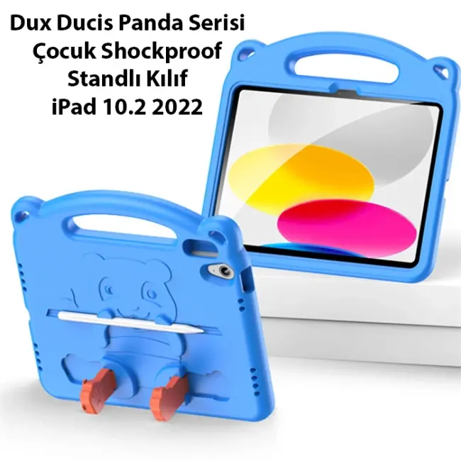 Dux Ducis iPad 10.2 2022 Kılıf Panda Serisi Çocuk Shockproof Standlı Kılıf-(5775)