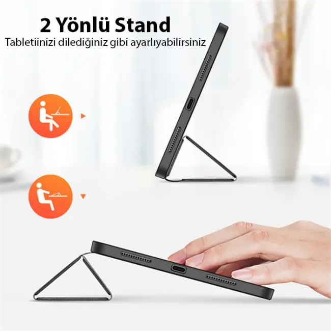 Dux Ducis iPad 10.9 2022 Kılıf Domo Series Kalem Bölmeli Mıknatıslı Standlı Kapaklı Kılıf-(5775)