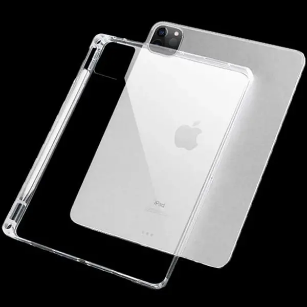 ALLY iPad Pro 12.9-inch (2021)-(2020)-(2018) Kalem Yerli Şeffaf Silikon Kılıf-(5775)