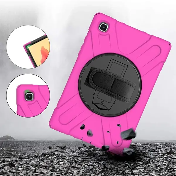 Galaxy Tab A7 10.4 SM-T500-T505-T507 Kılıf Shockproof 3 Katmanlı Standlı Zırh Kılıf Kalem Yerli-(5775)