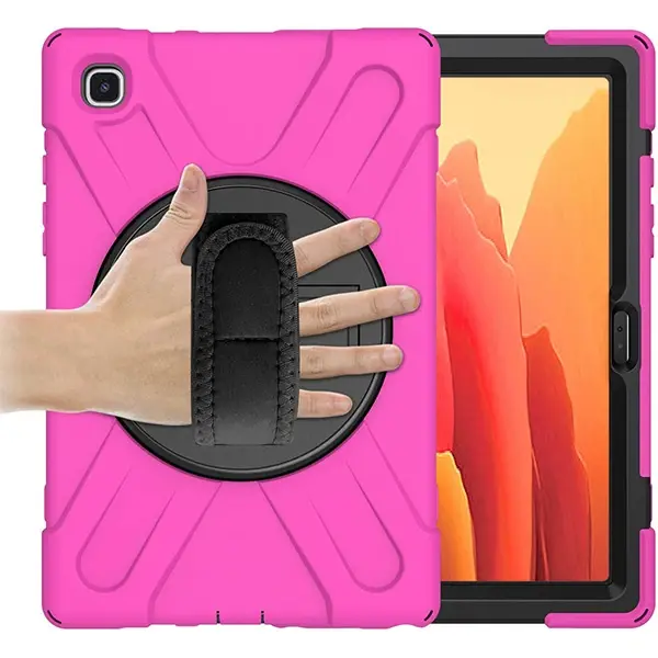 Galaxy Tab A7 10.4 SM-T500-T505-T507 Kılıf Shockproof 3 Katmanlı Standlı Zırh Kılıf Kalem Yerli-(5775)