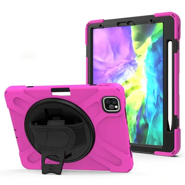 iPad Air 4. Nesil 10.9 Kılıf Shockproof 3 Katmanlı Standlı Zırh Kılıf Kalem Yerli-(5775)