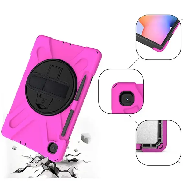 Galaxy Tab S6 Lite P610/P615/ P617 Kılıf Kalem Yerli 3 Katmanlı Standlı Zırh Kılıf/Shockproof-(5775)