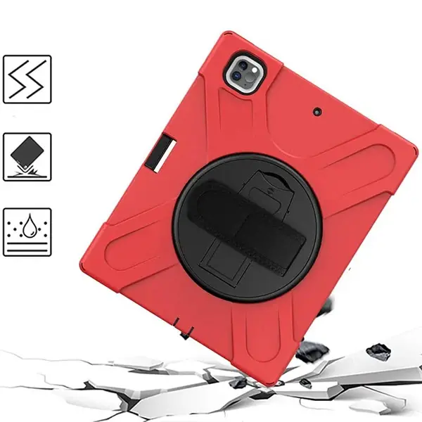 İPad Pro 12.9-inch (2021)-(2020) Kılıf Kalem Yerli 3 Katmanlı Standlı Zırh Kılıf-Shockproof-(5775)