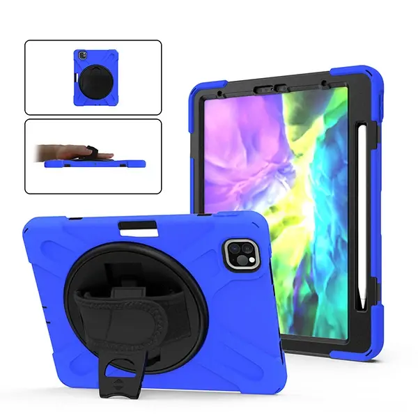 iPad Pro11 (2021-2020-2018) Kılıf Shockproof 3 Katmanlı Standlı Zırh Kılıf Kalem Yerli-(5775)