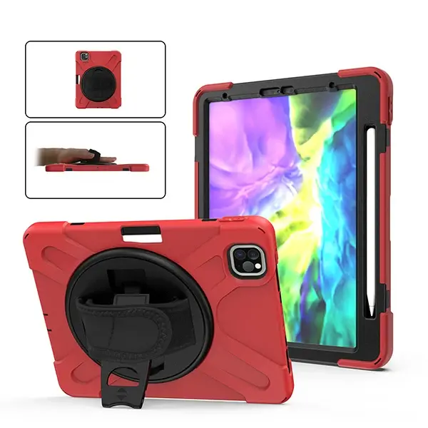 iPad Pro11 (2021-2020-2018) Kılıf Shockproof 3 Katmanlı Standlı Zırh Kılıf Kalem Yerli-(5775)