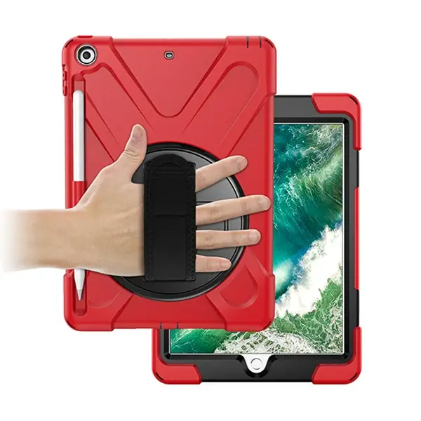 İPad 9.72017 İPad 9.7 2018 Kalem Yerli Standlı Zırh Kılıf/shockproof case-(5775)