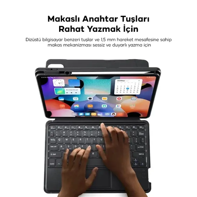 DUX DUCIS Xiaomi Pad 6/6 Pro Ayrılabilir Bluetooth Klavye Touchpad PU Deri Kılıf-(5775)