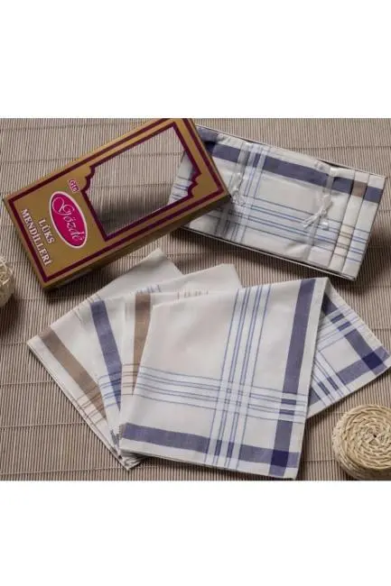 Sarı Kutulu 46x46 cm 12 Adet Kumaş Mendil-GSK 06