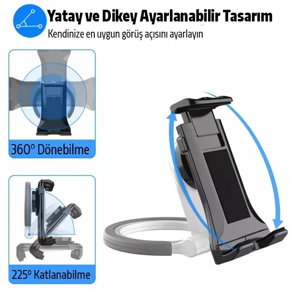 ALLY PB-47B Askılı Katlanabilen Çok İşlevli Tablet -Telefon Standı Tutucu-(5775)
