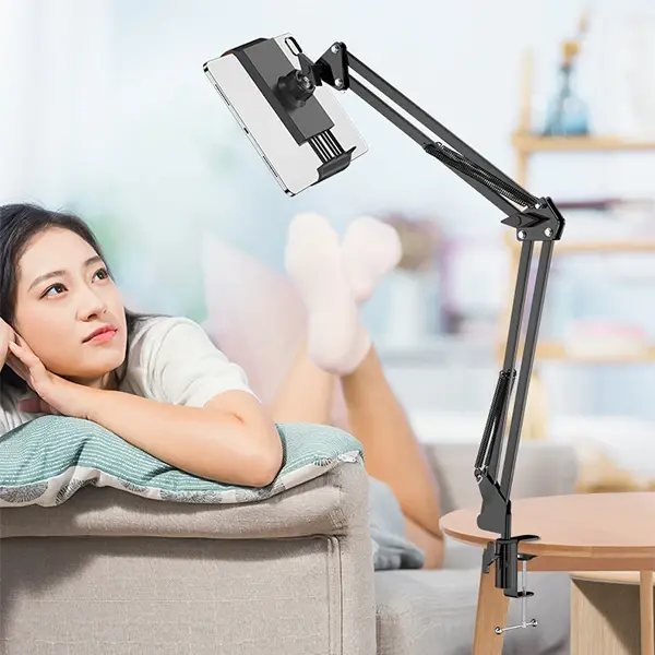 Ally Ayarlanabilir 360 Derece Teleskopik Metal Masa Üstü Telefon Tablet Tutucu-(5775)