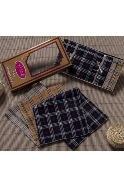 Sarı Kutulu 46x46 cm. Bir Düzine 12 Adet Mendil-GSK 05