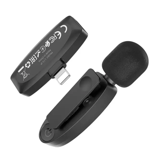 HOCO L15 iPhone Lightning Kablosuz Mini Yaka Mikrofonu-(5775)