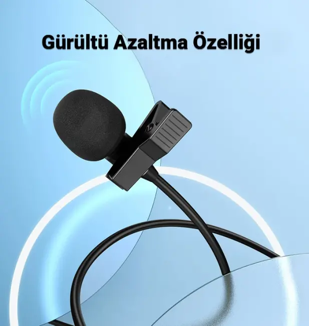 HOCO L14 iPhone Lightning Kablolu Profesyonel Yayıncı Yaka Mikrofonu 2mt-(5775)