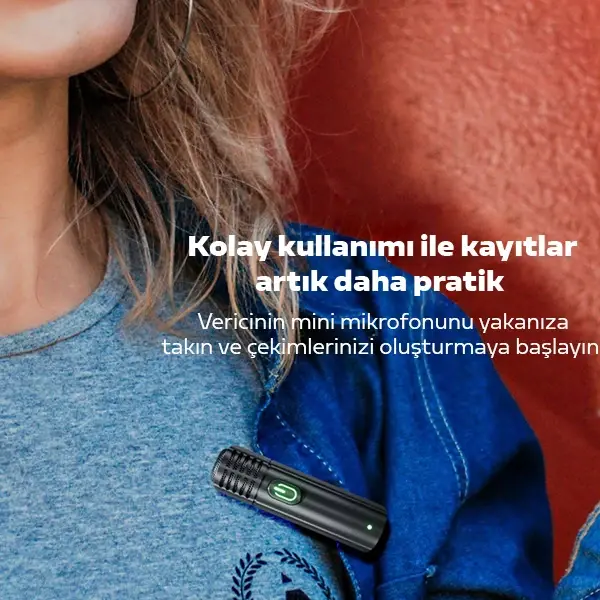 VUXBEEG UP30 2.4GHz Mini Kablosuz Yaka Mikrofonu Youtuber iOS Android-(5775)