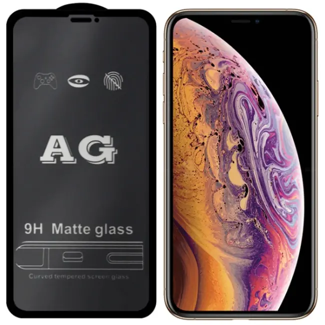 ALLY İPhone  XS Max - 11 Pro Max 6.5inç Full Glue Matte Tempered Cam  Ekran Koruyucu-(5775)