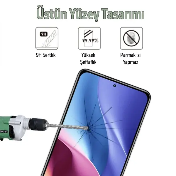 Xiaomi Redmi K40/K40 Pro  Full Glue Tam Kaplama Ekran Koruyucu-(5775)