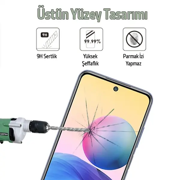 Xiaomi Redmi Note 10 Full Glue Full Kaplama Tempered Cam Ekran Koruyucu-(5775)
