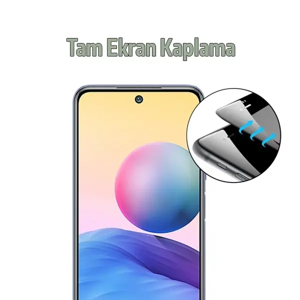 Xiaomi Redmi Note 10 Full Glue Full Kaplama Tempered Cam Ekran Koruyucu-(5775)