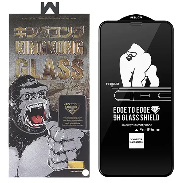 WK İPhone 12/12 Pro 6.1 Kingkong Curved Tempered Cam Ekran Koruyucu-(5775)