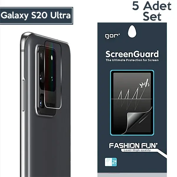 GOR Samsung Galaxy S20 Ultra  Kamera Lens Koruyucu 5 Adet-(5775)
